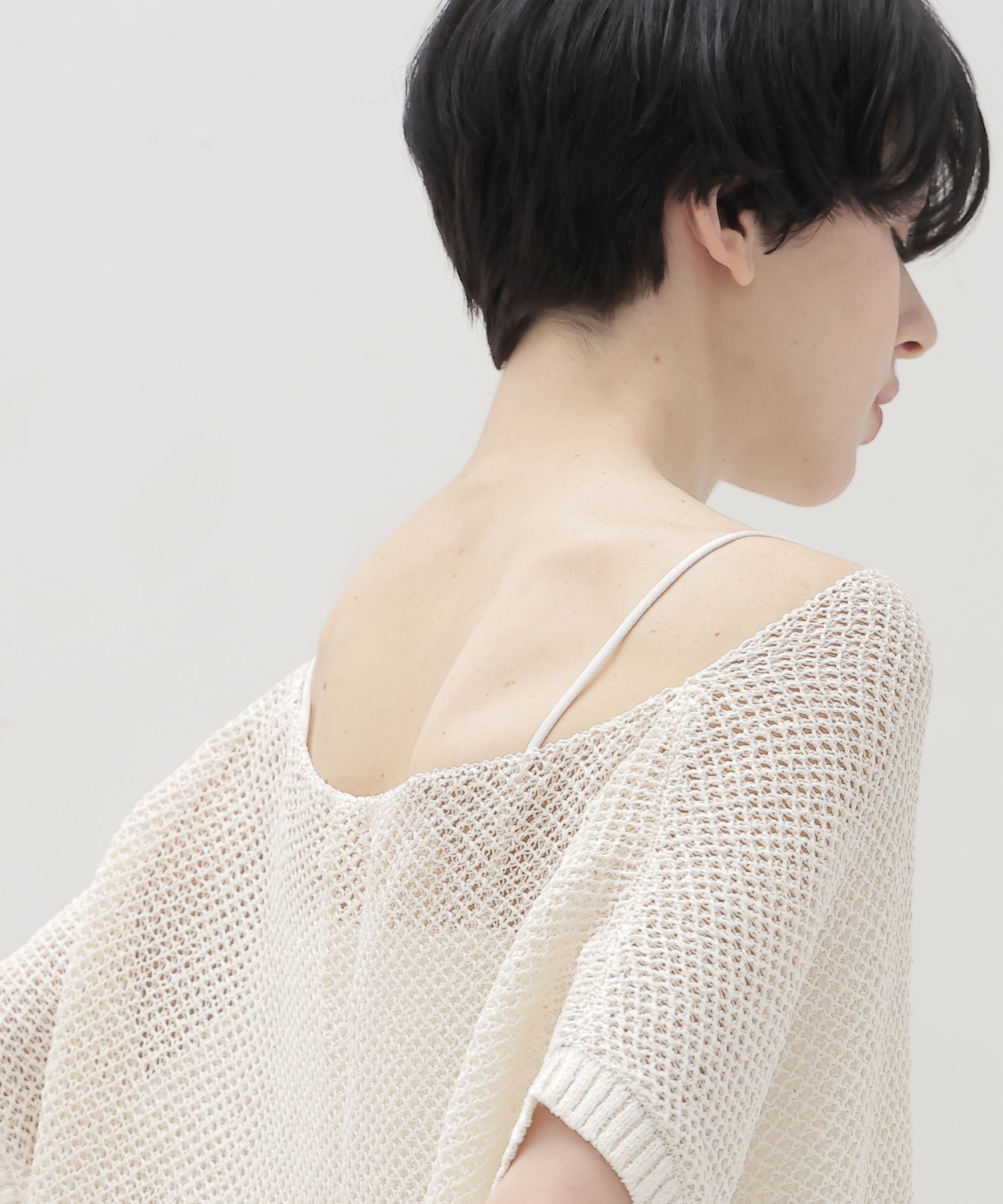 paper yarn 2way dolman pullover