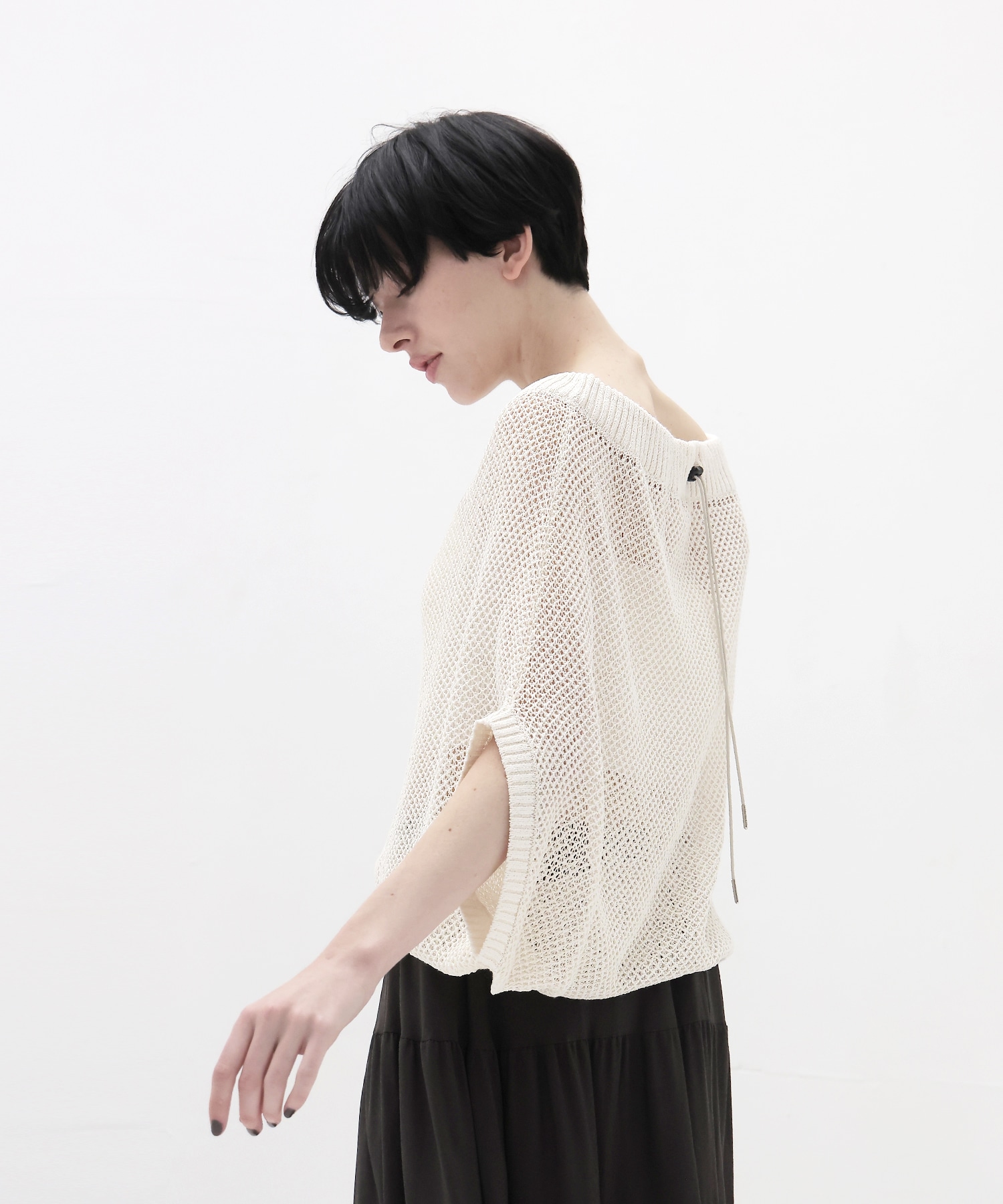 paper yarn 2way dolman pullover
