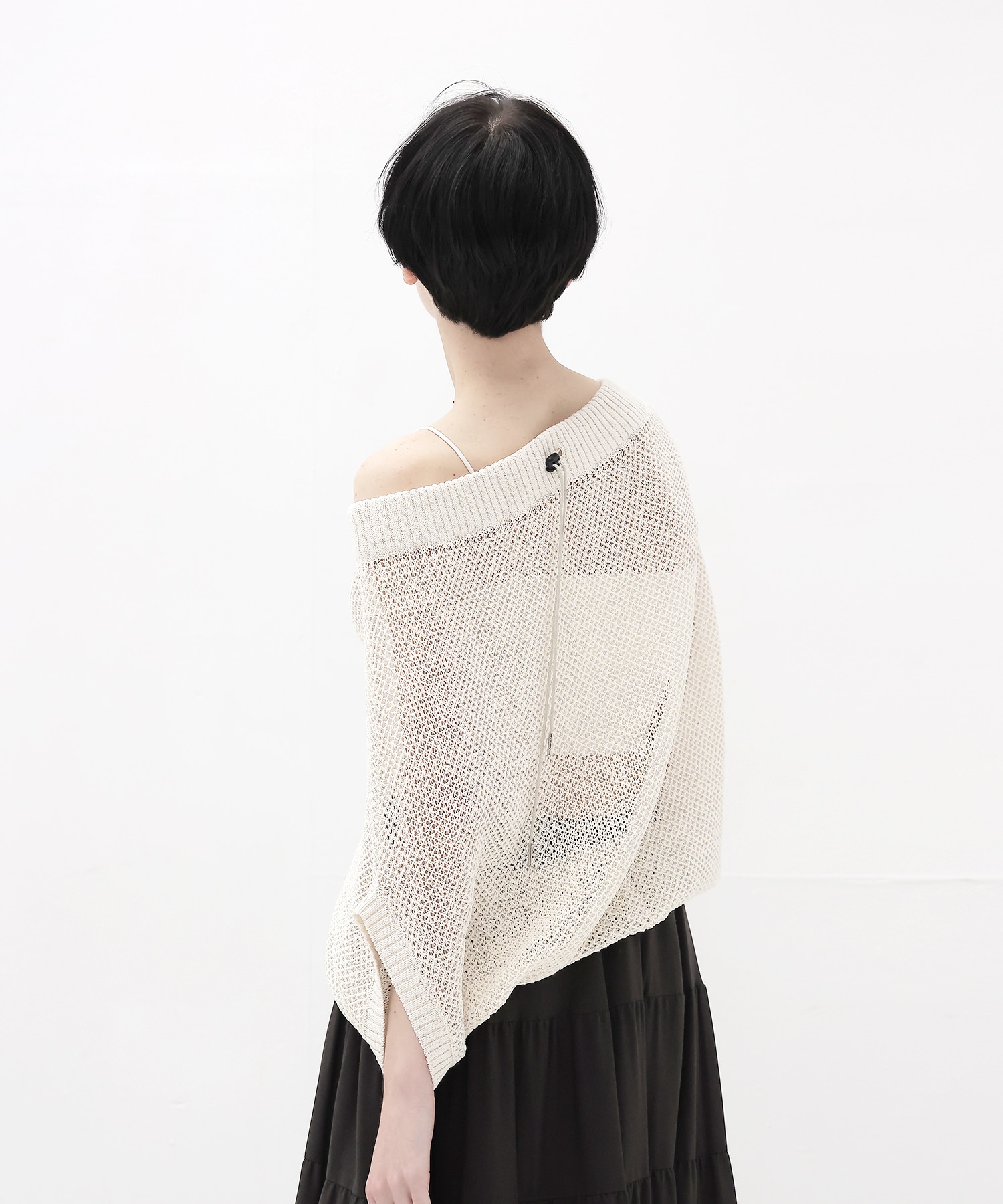 paper yarn 2way dolman pullover