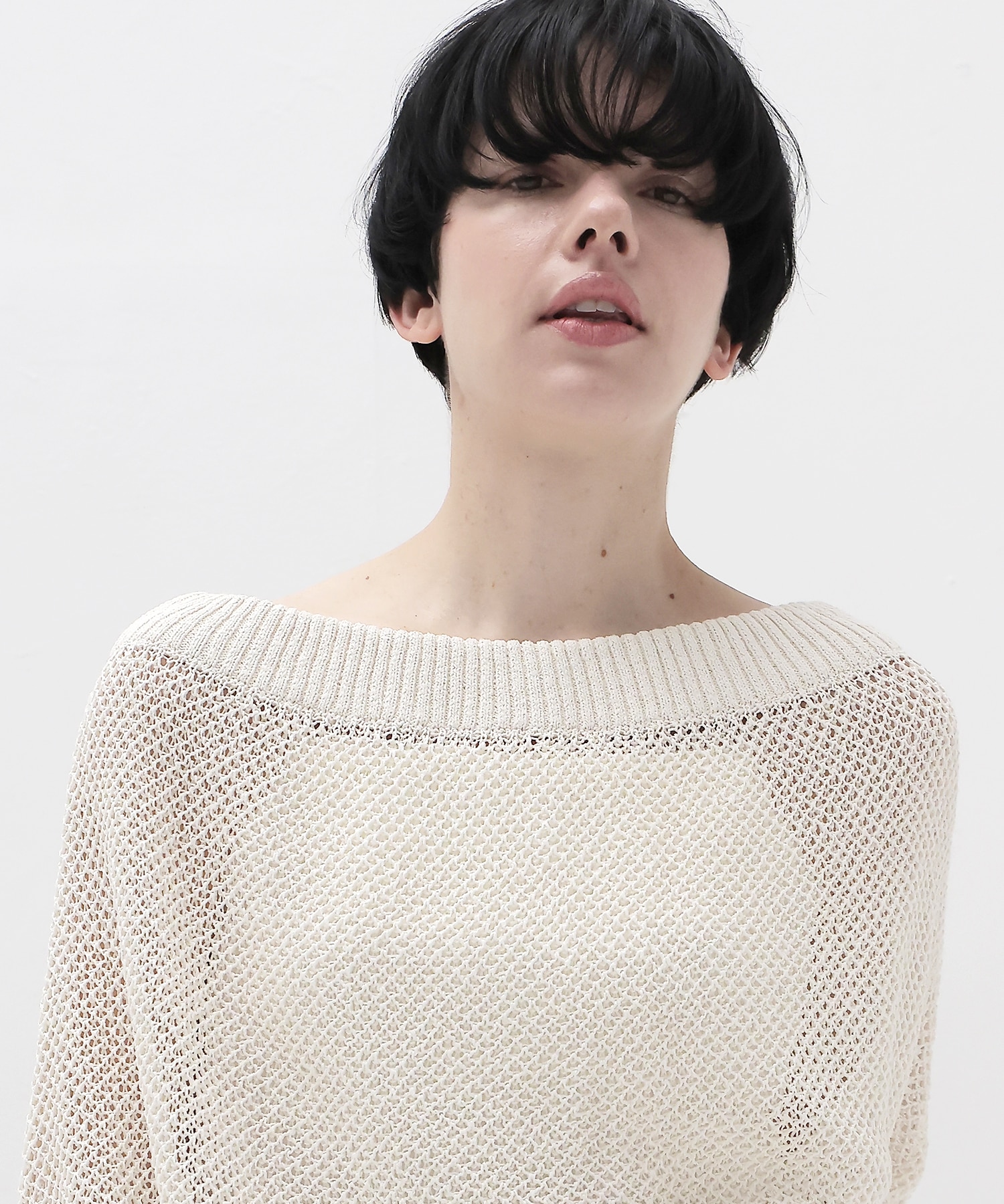 paper yarn 2way dolman pullover