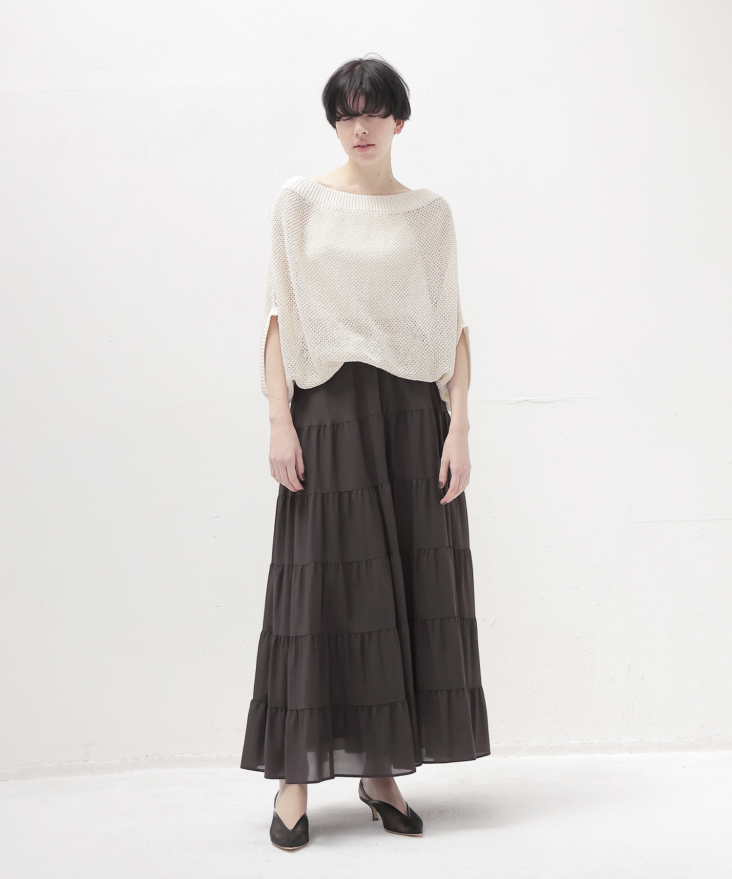 paper yarn 2way dolman pullover