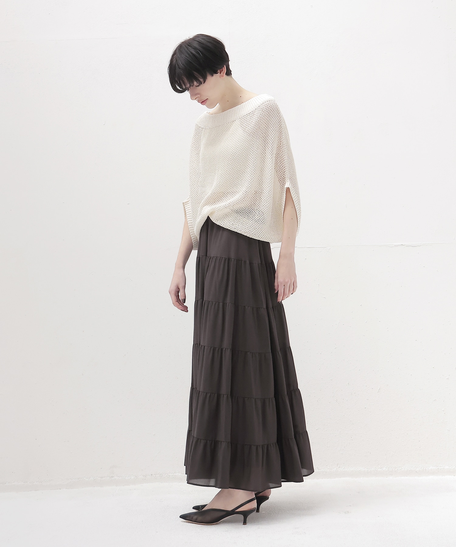paper yarn 2way dolman pullover