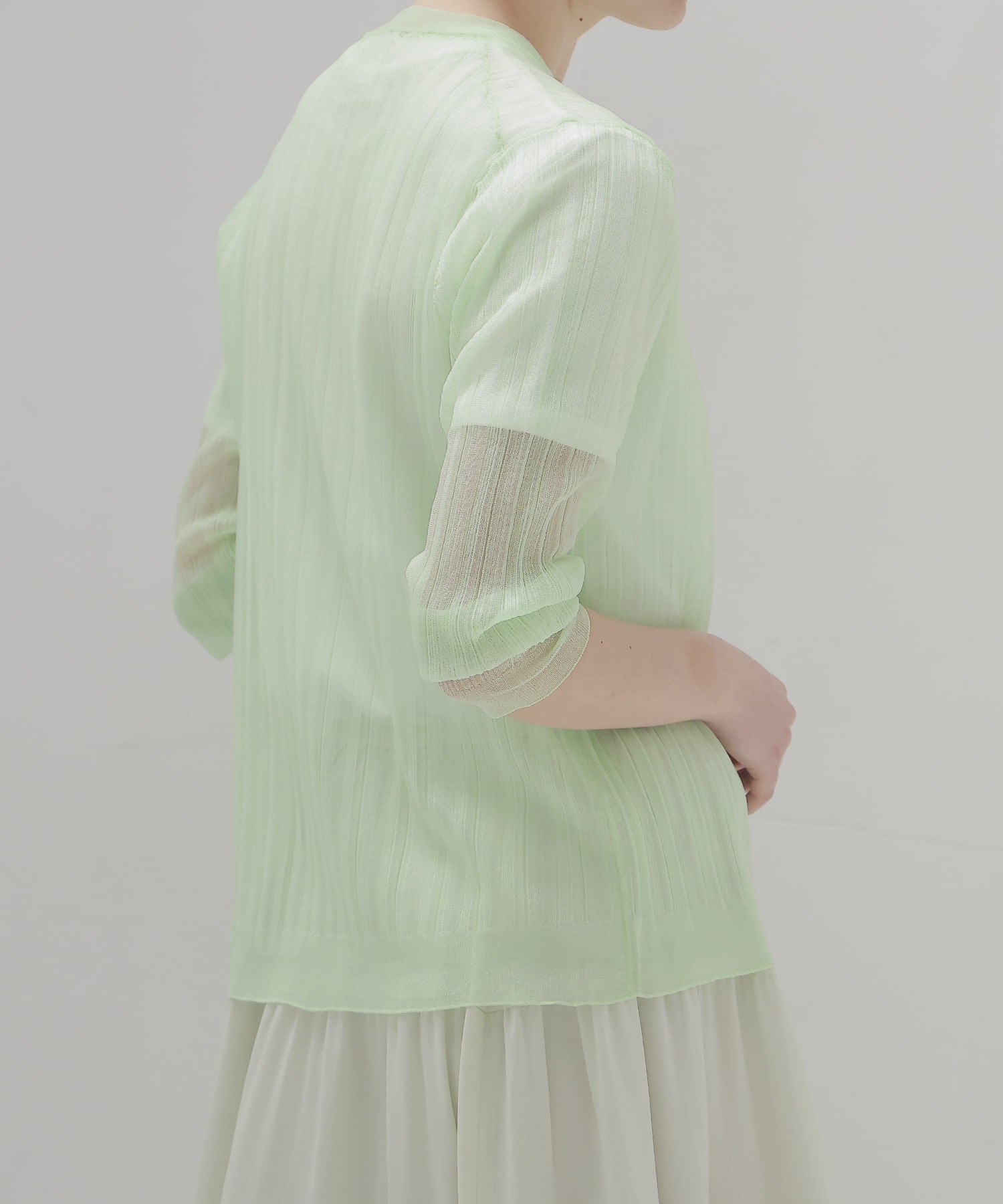 sheer random rib cardigan