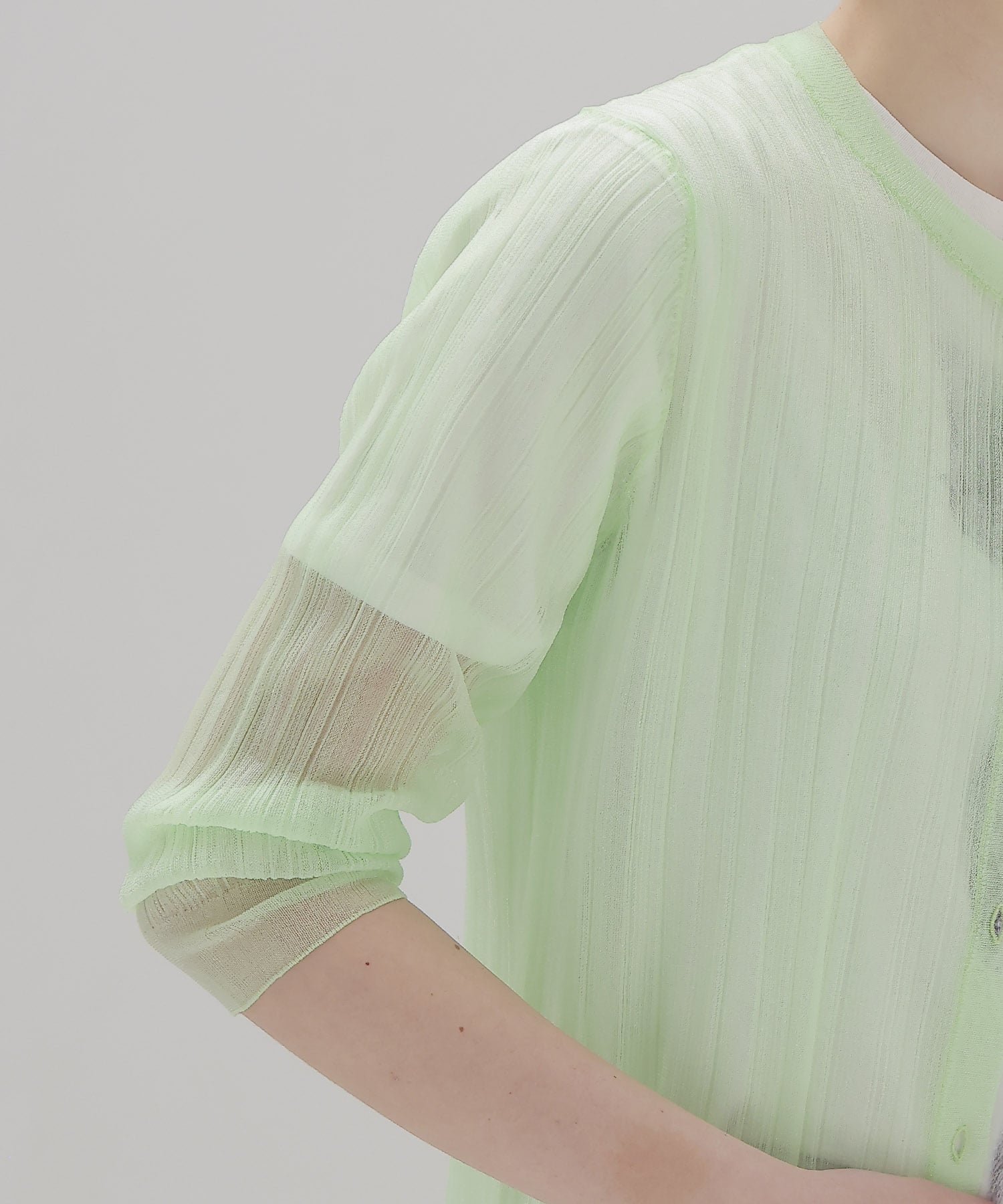 sheer random rib cardigan