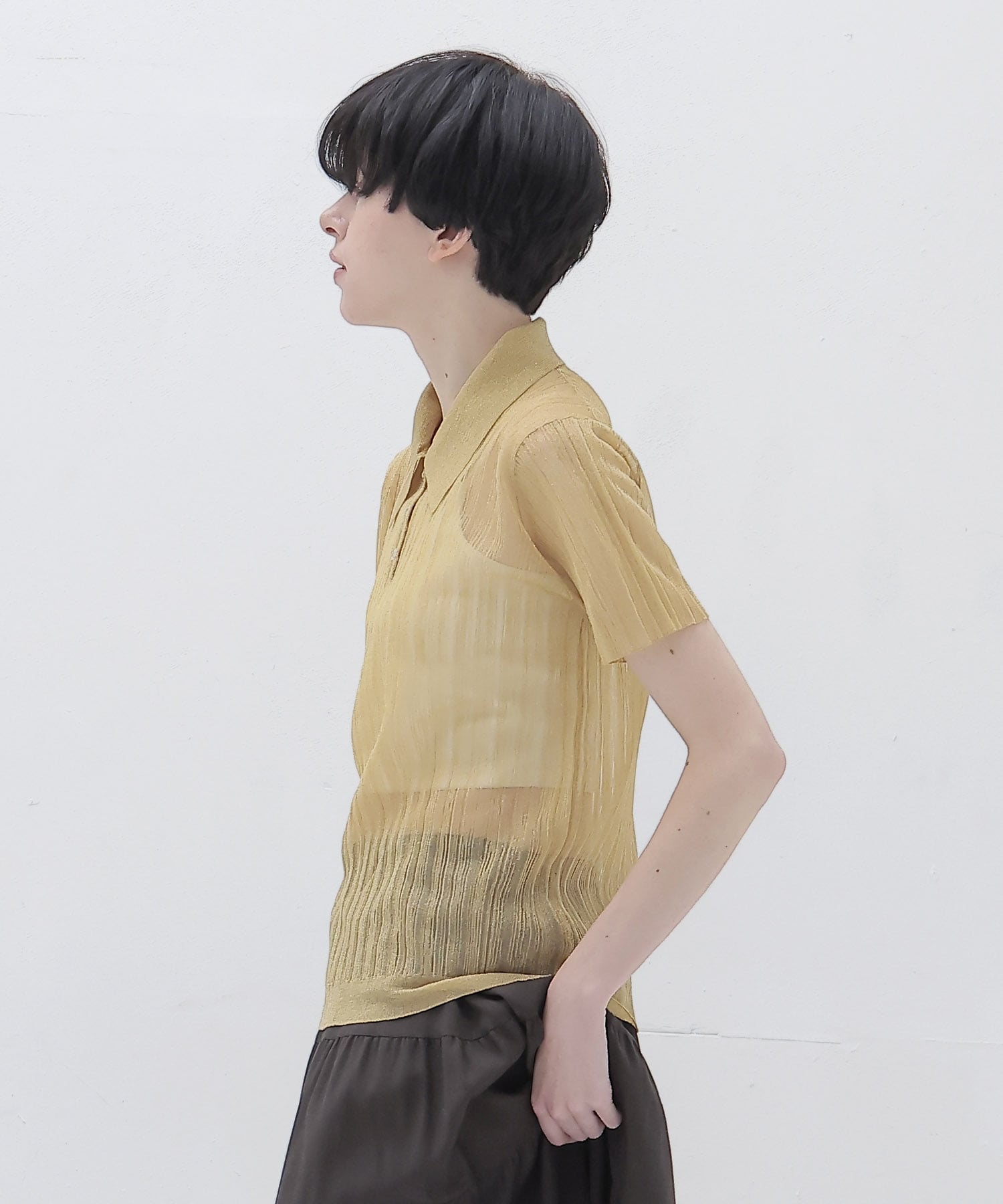 shiny sheer random rib POLO