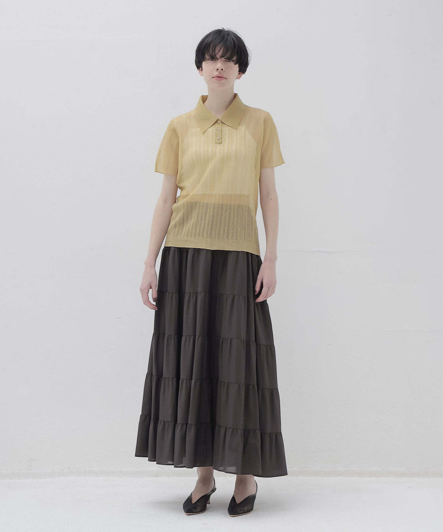 shiny sheer random rib POLO