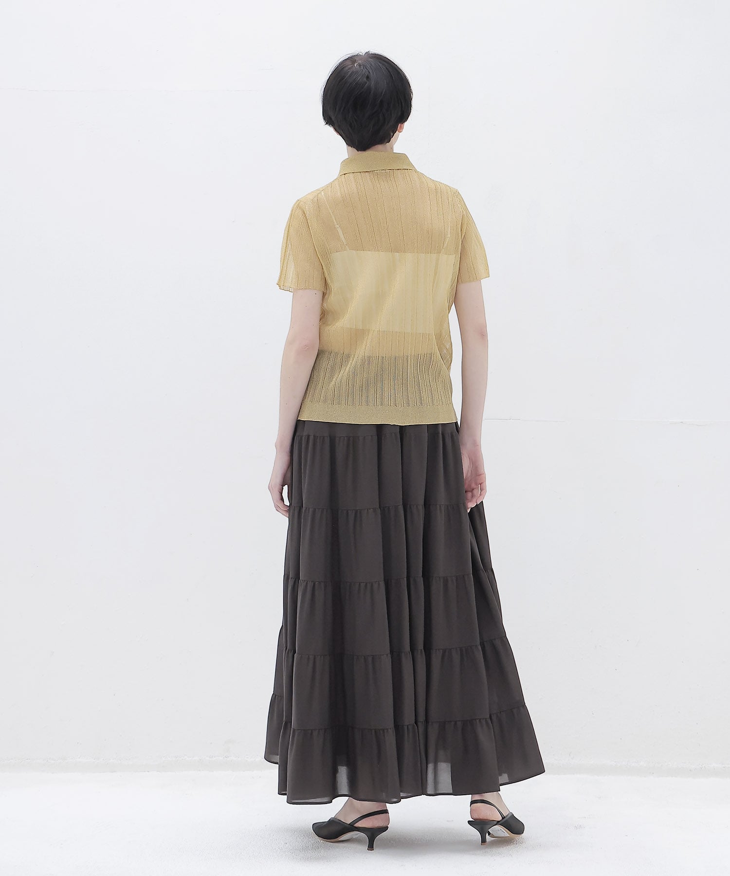 shiny sheer random rib POLO