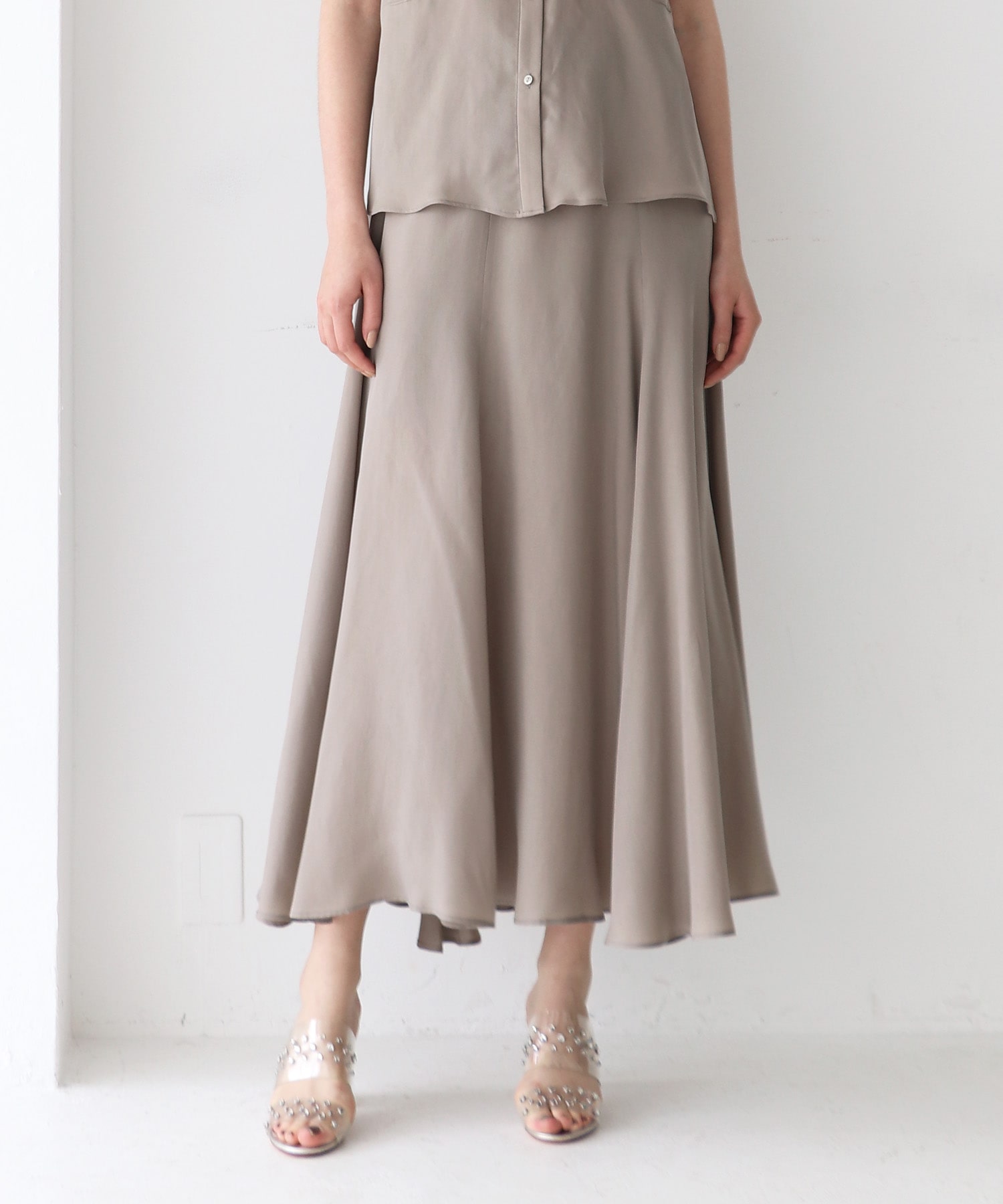 cupra fibril drape skirt