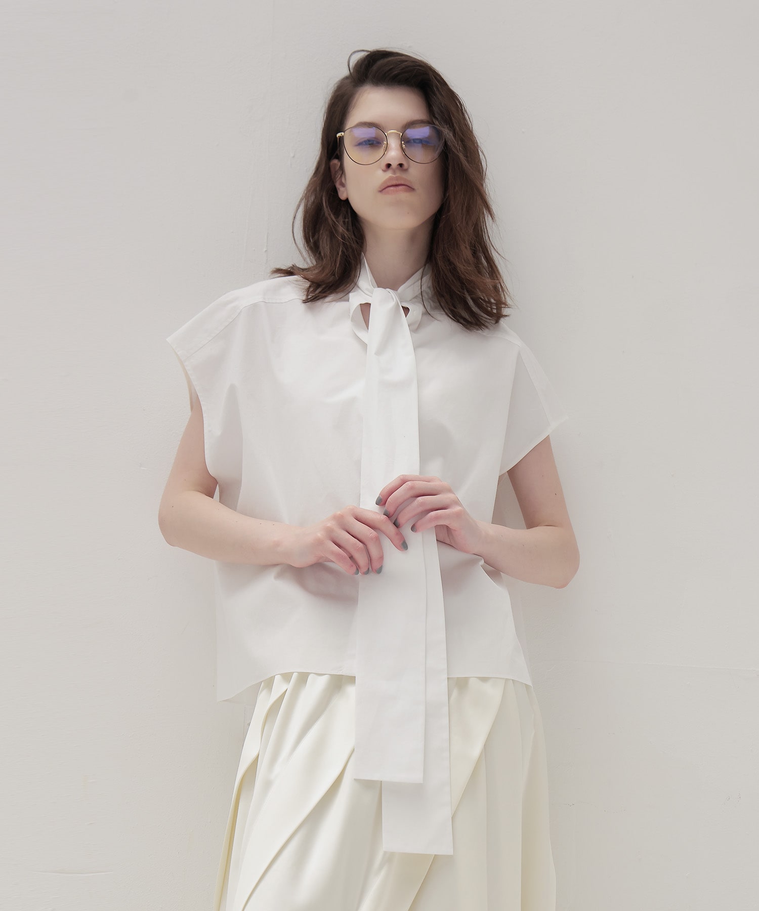 big bow tie blouse