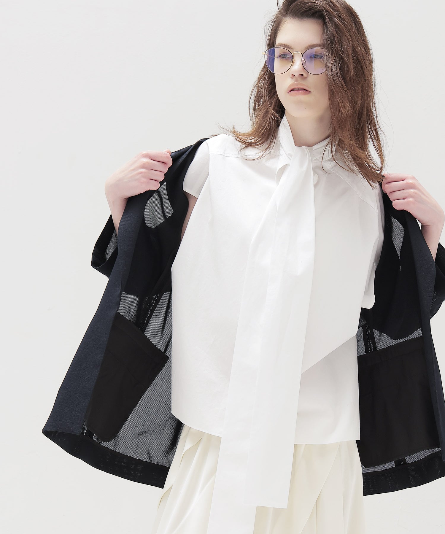 big bow tie blouse