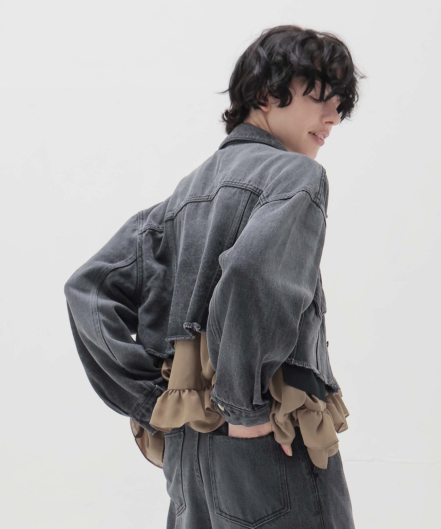 lyocell black denim jacket