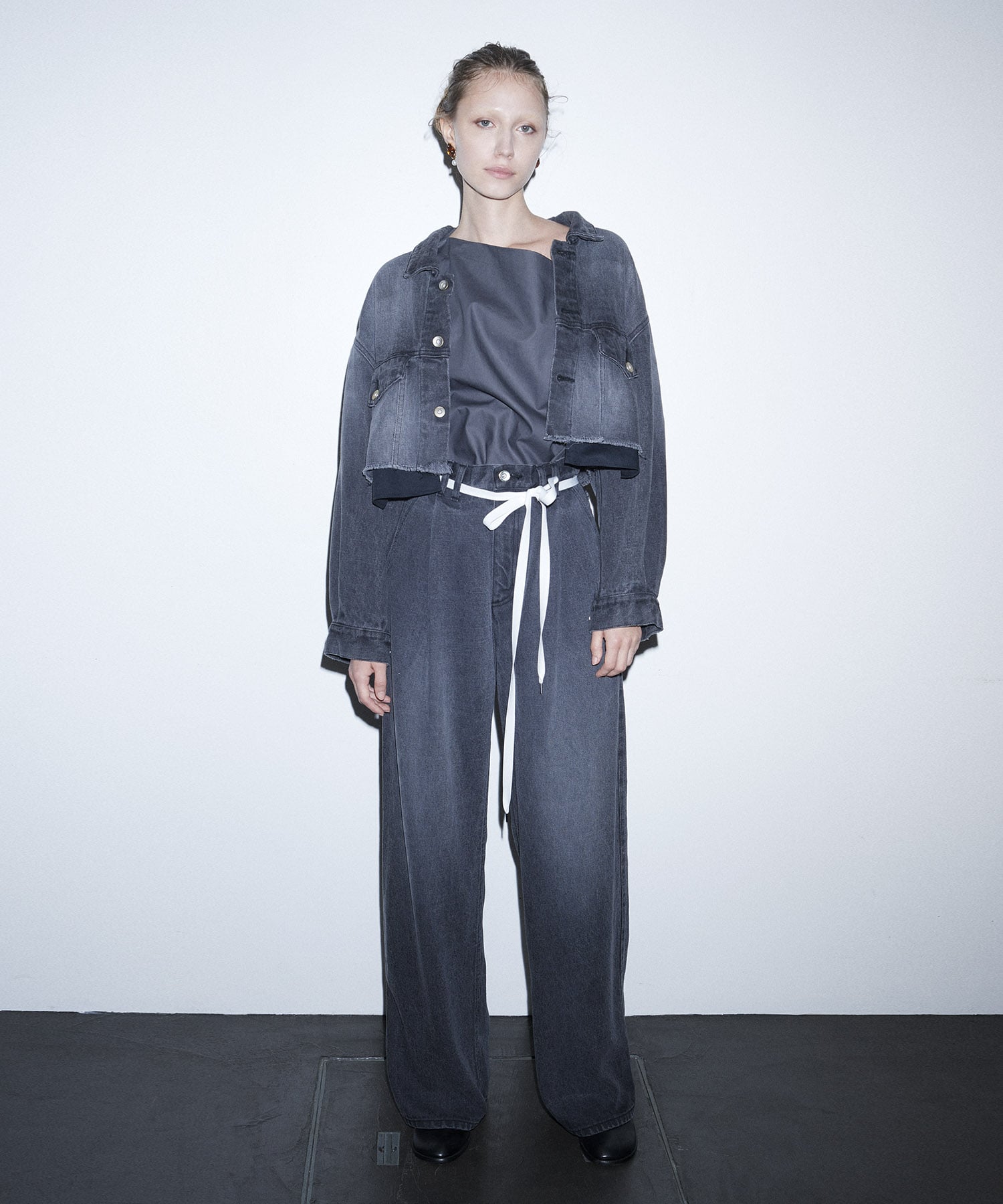 lyocell black denim jacket