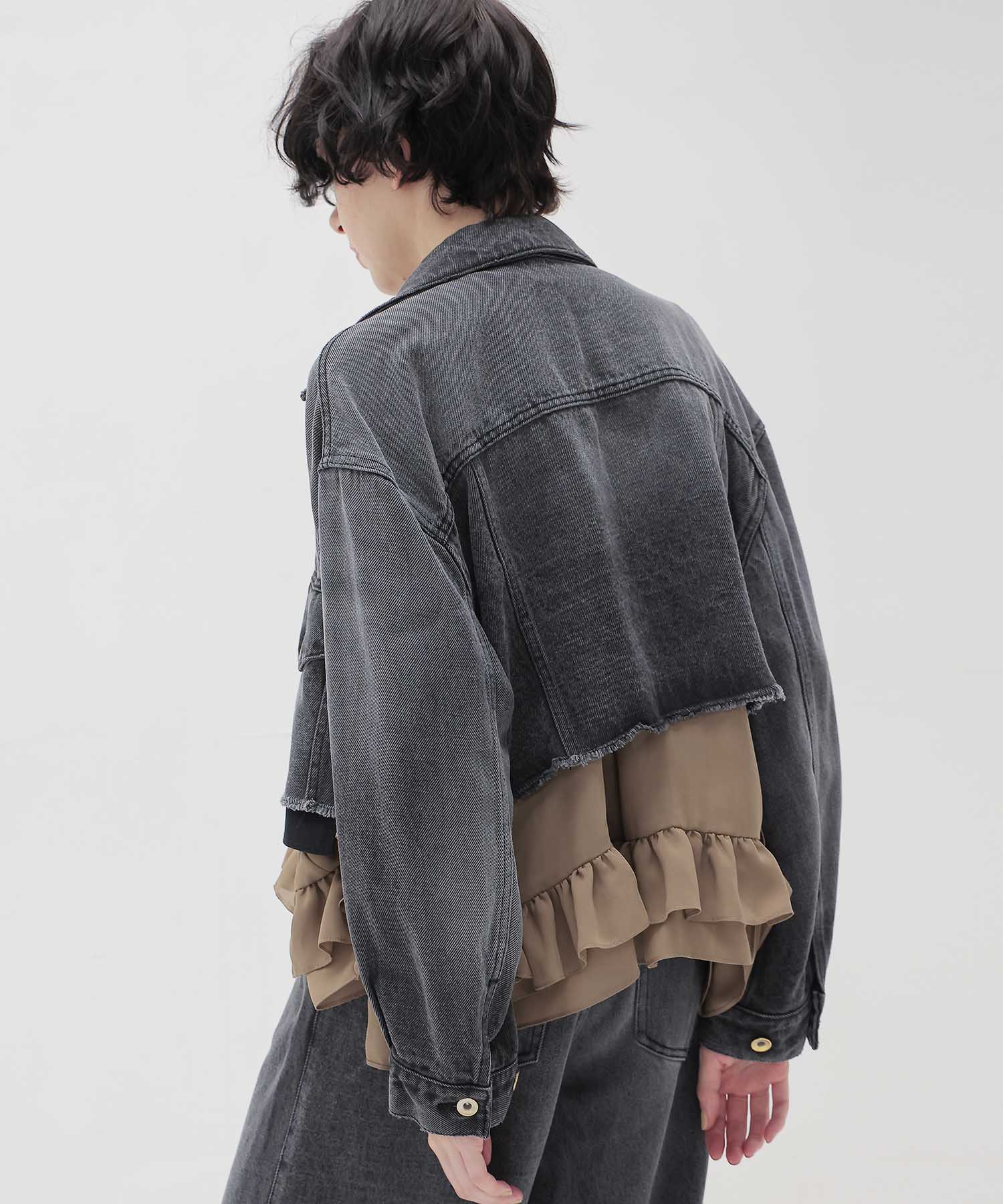lyocell black denim jacket