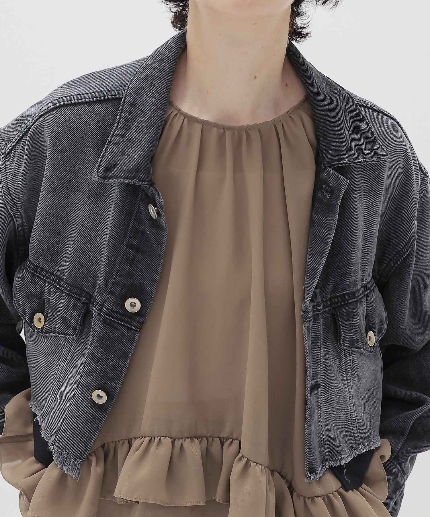 lyocell black denim jacket