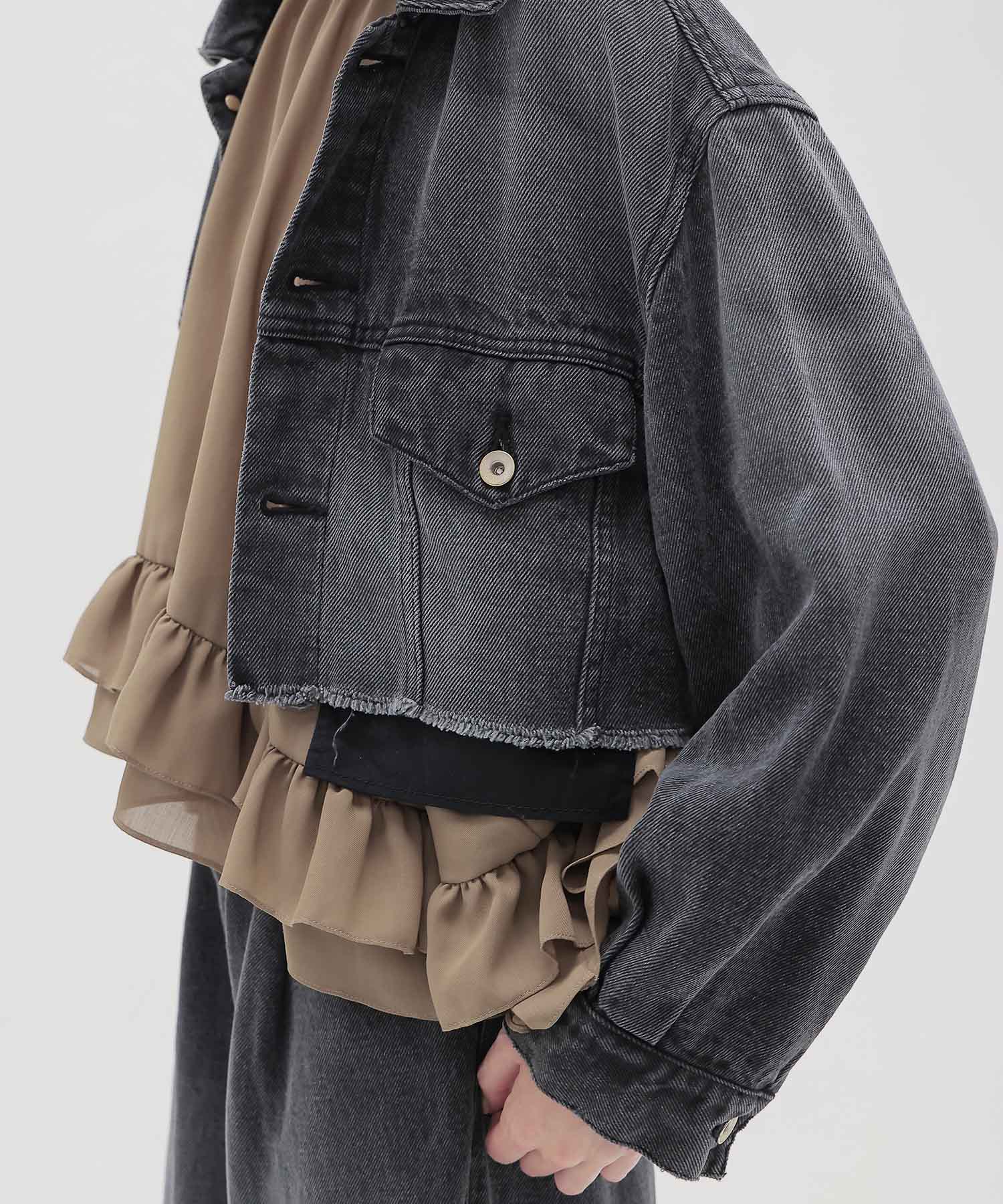 lyocell black denim jacket