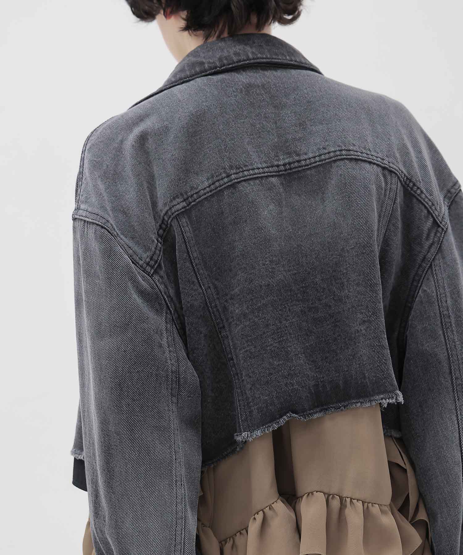 lyocell black denim jacket