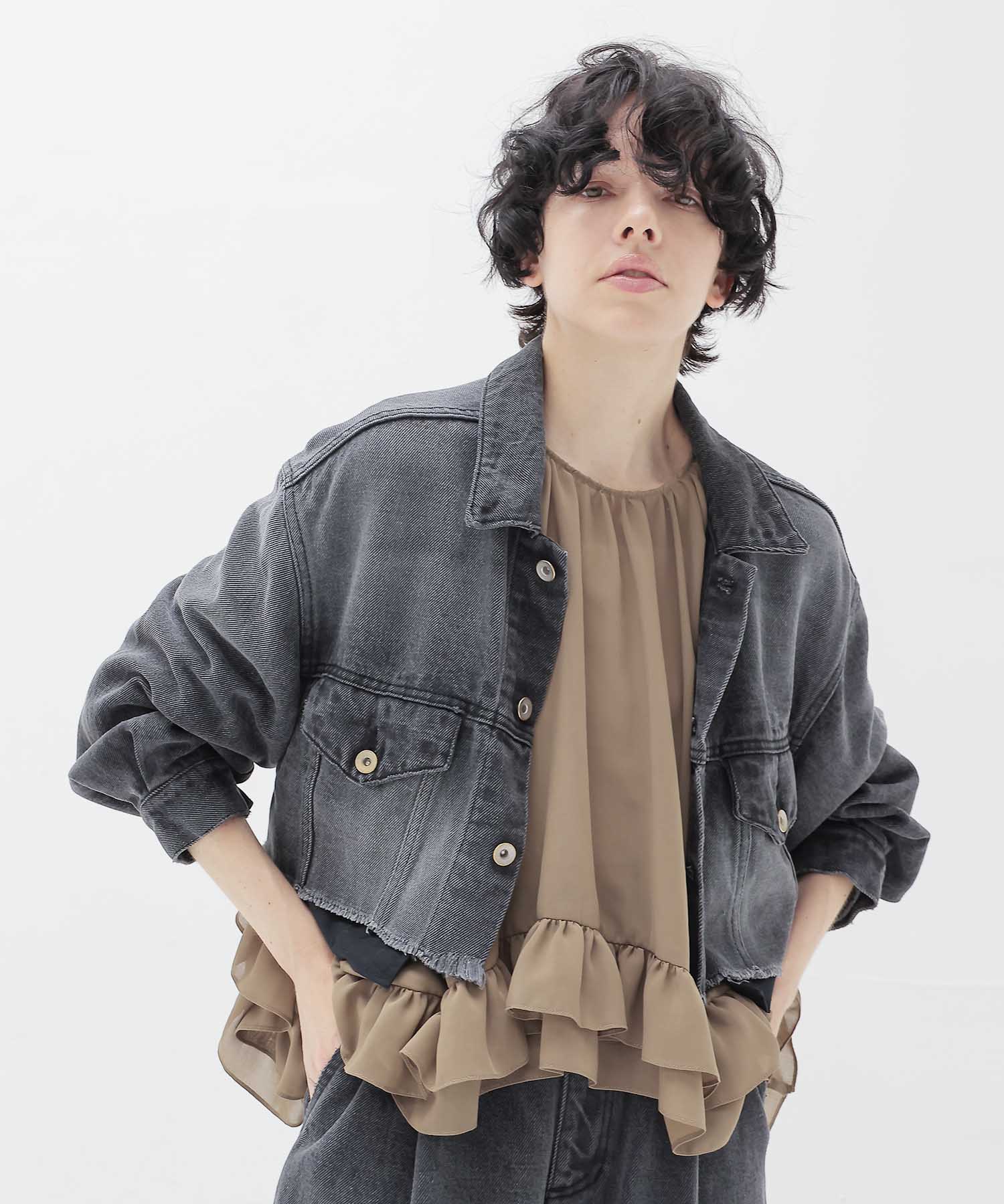 lyocell black denim jacket