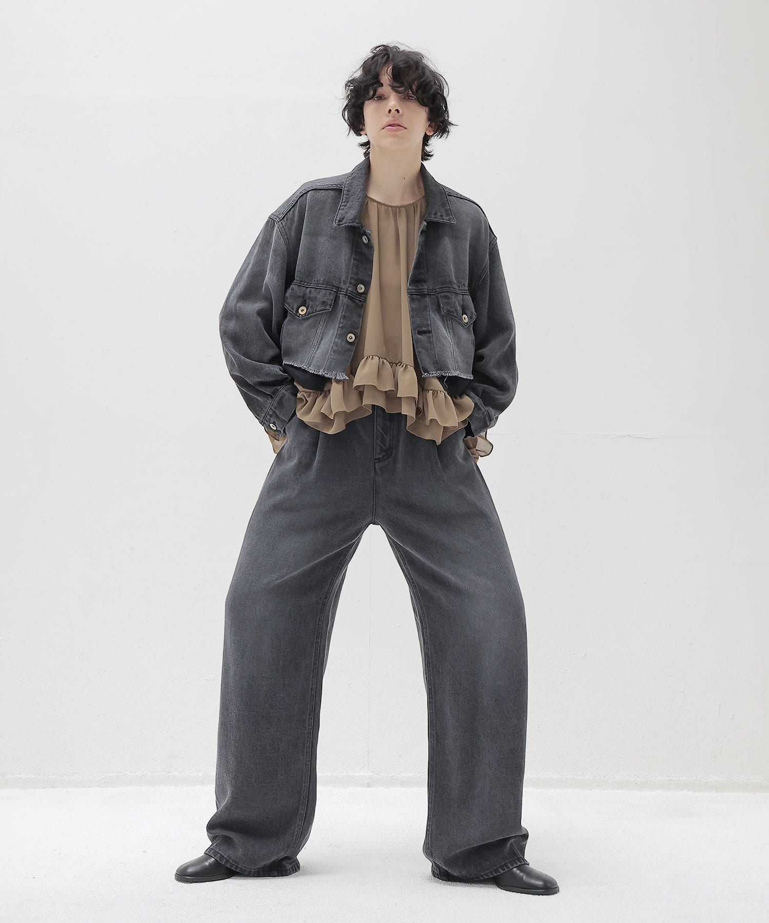 lyocell black denim jacket