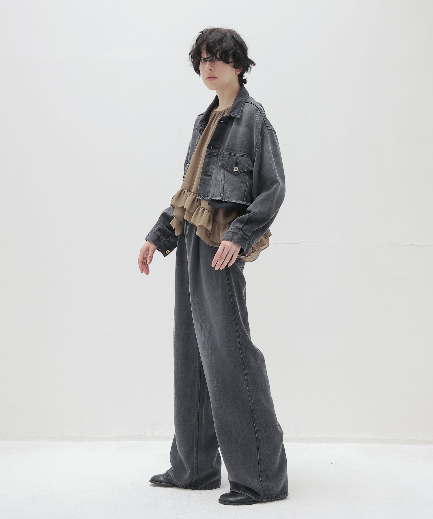 lyocell black denim jacket