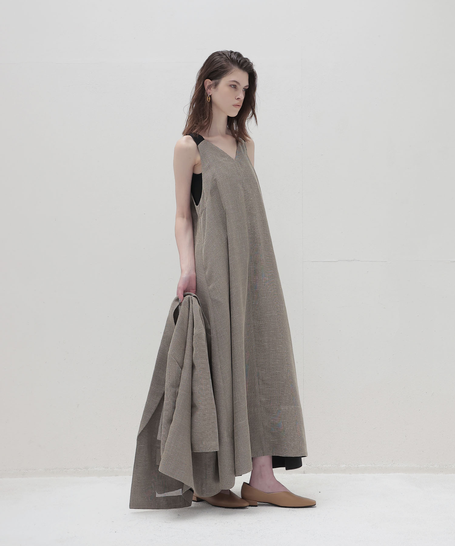 melange mesh half sleeve airy jacket