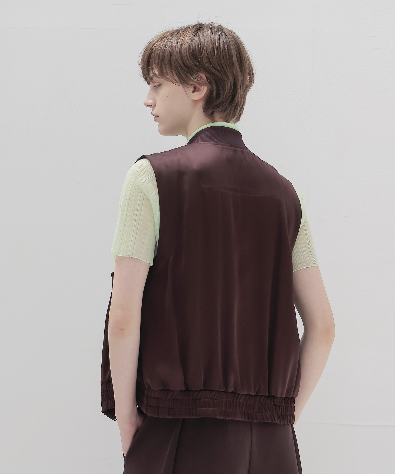 glossy satin MA-1 vest