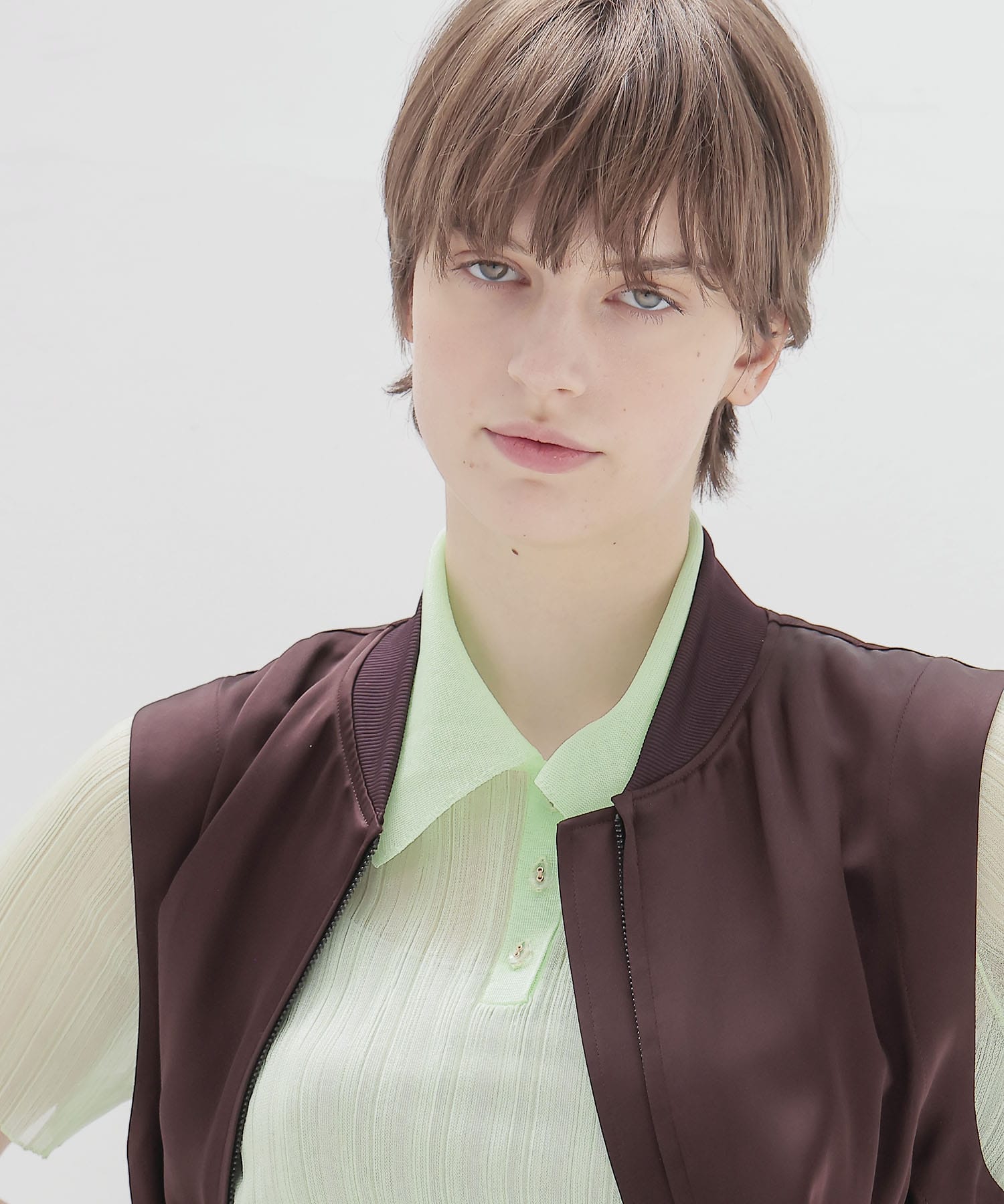 glossy satin MA-1 vest