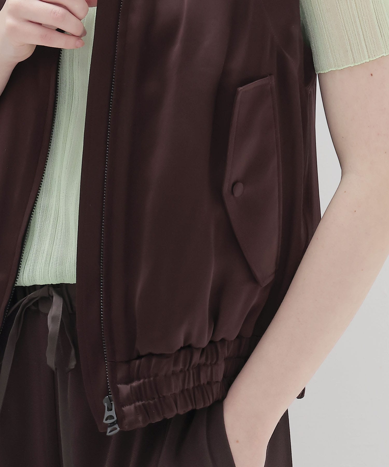 glossy satin MA-1 vest