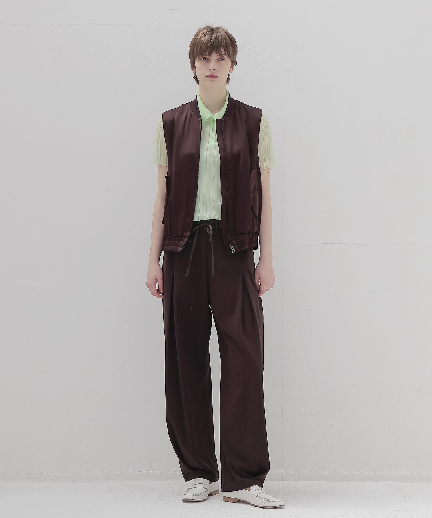 glossy satin MA-1 vest