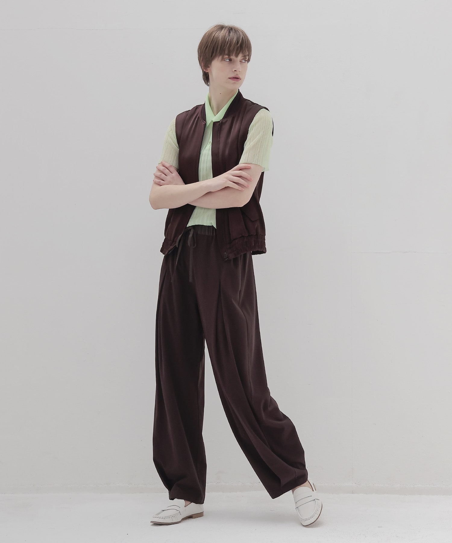 glossy satin MA-1 vest