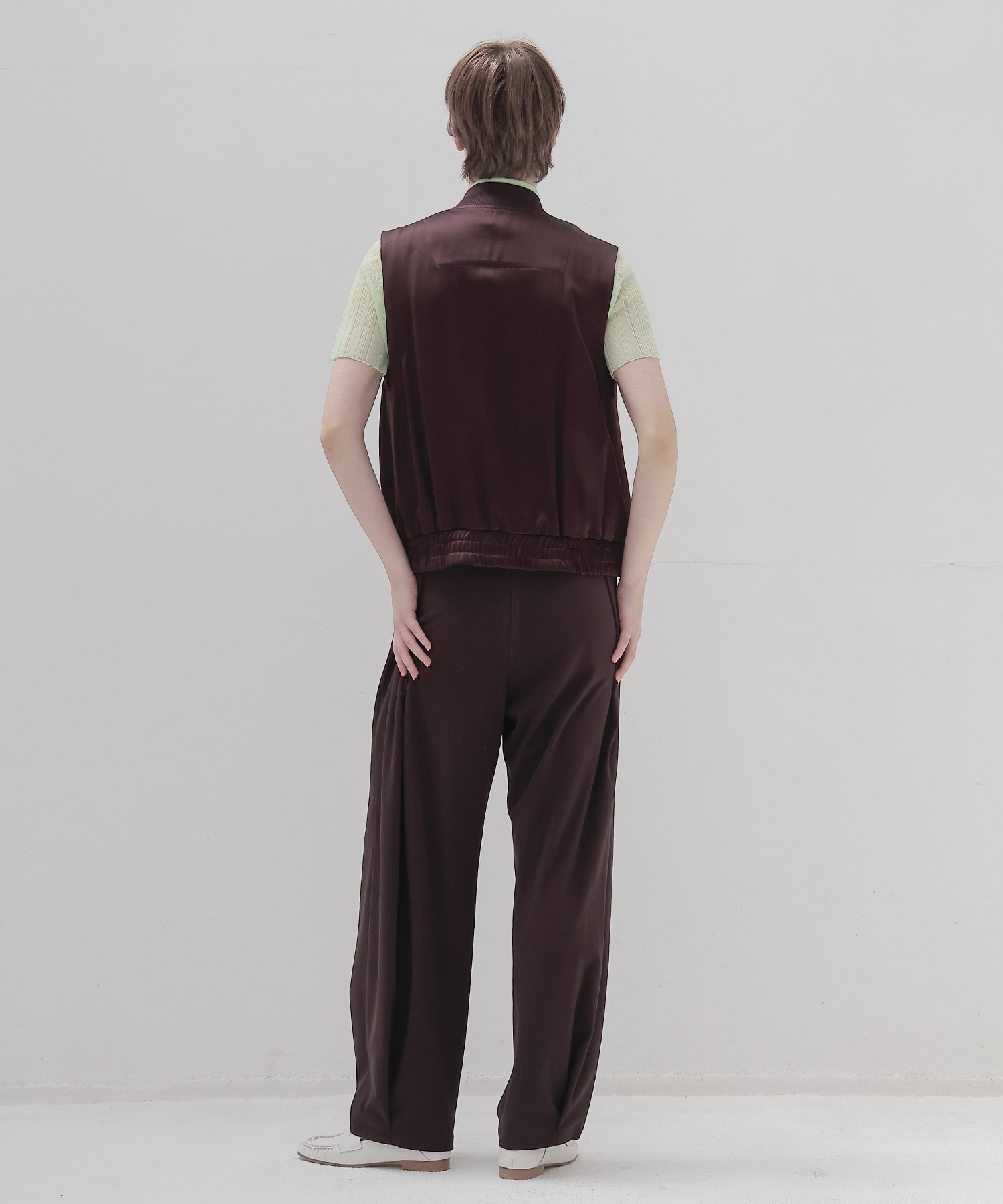 glossy satin MA-1 vest
