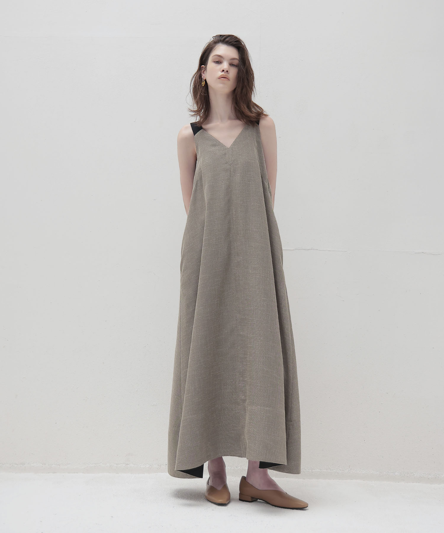 melange mesh relaxy flare dress