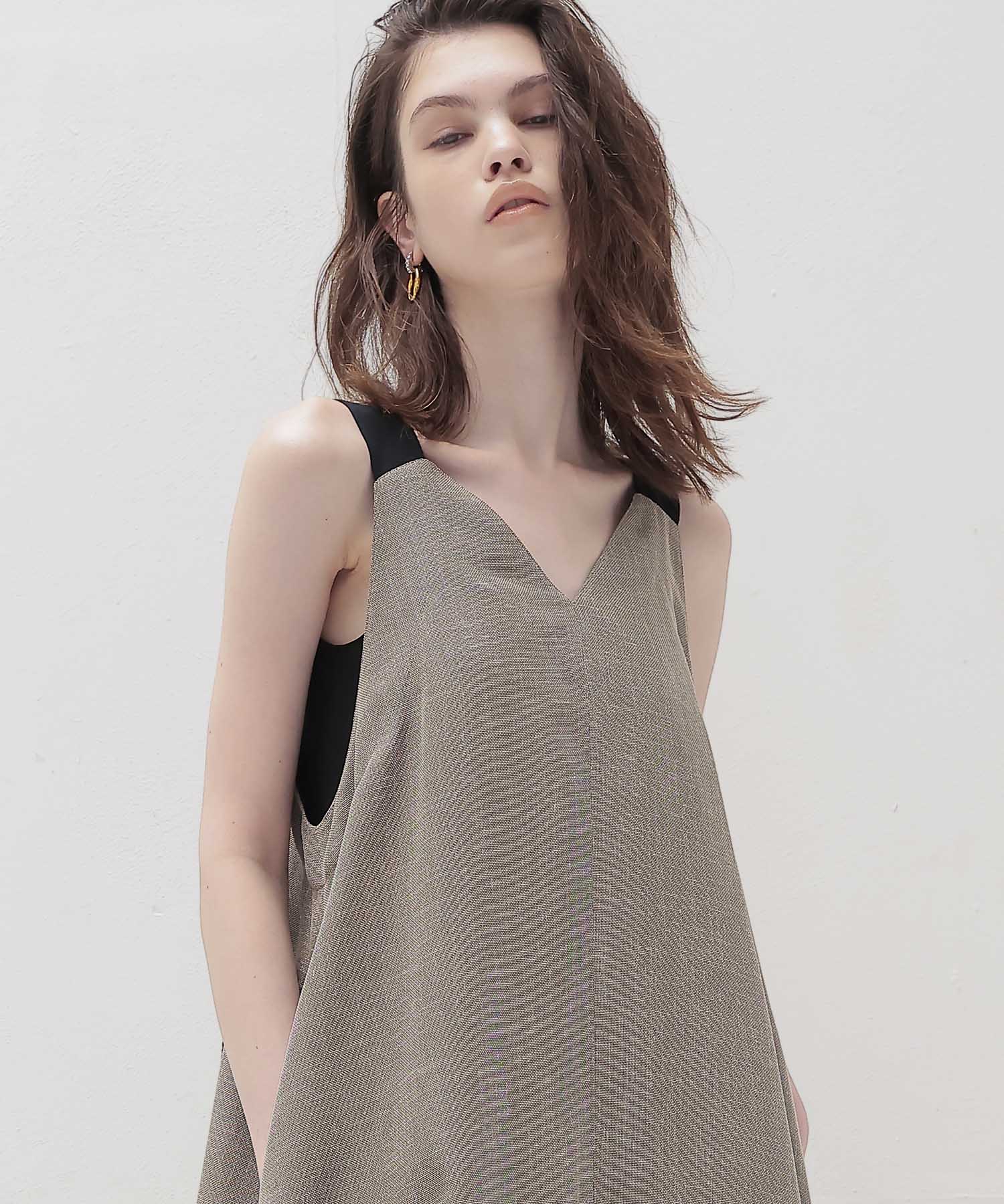 melange mesh relaxy flare dress