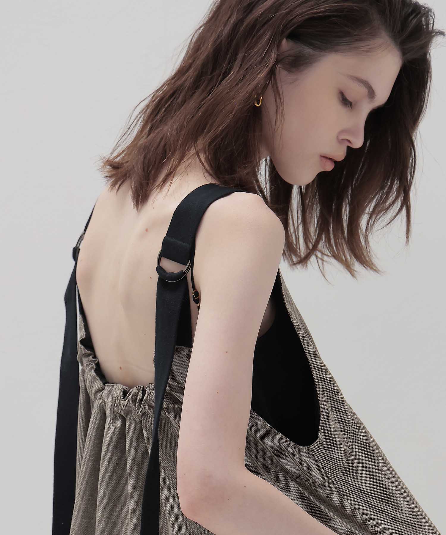 melange mesh relaxy flare dress