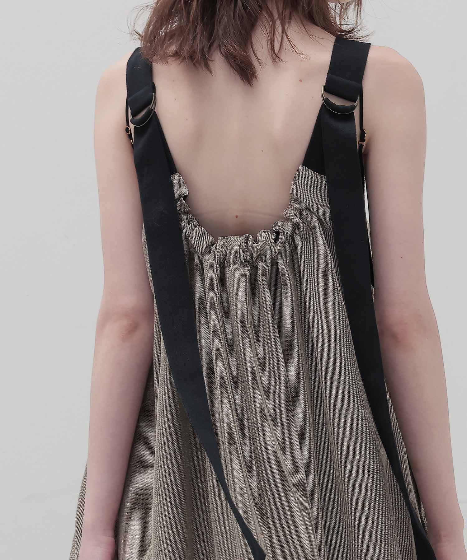 melange mesh relaxy flare dress