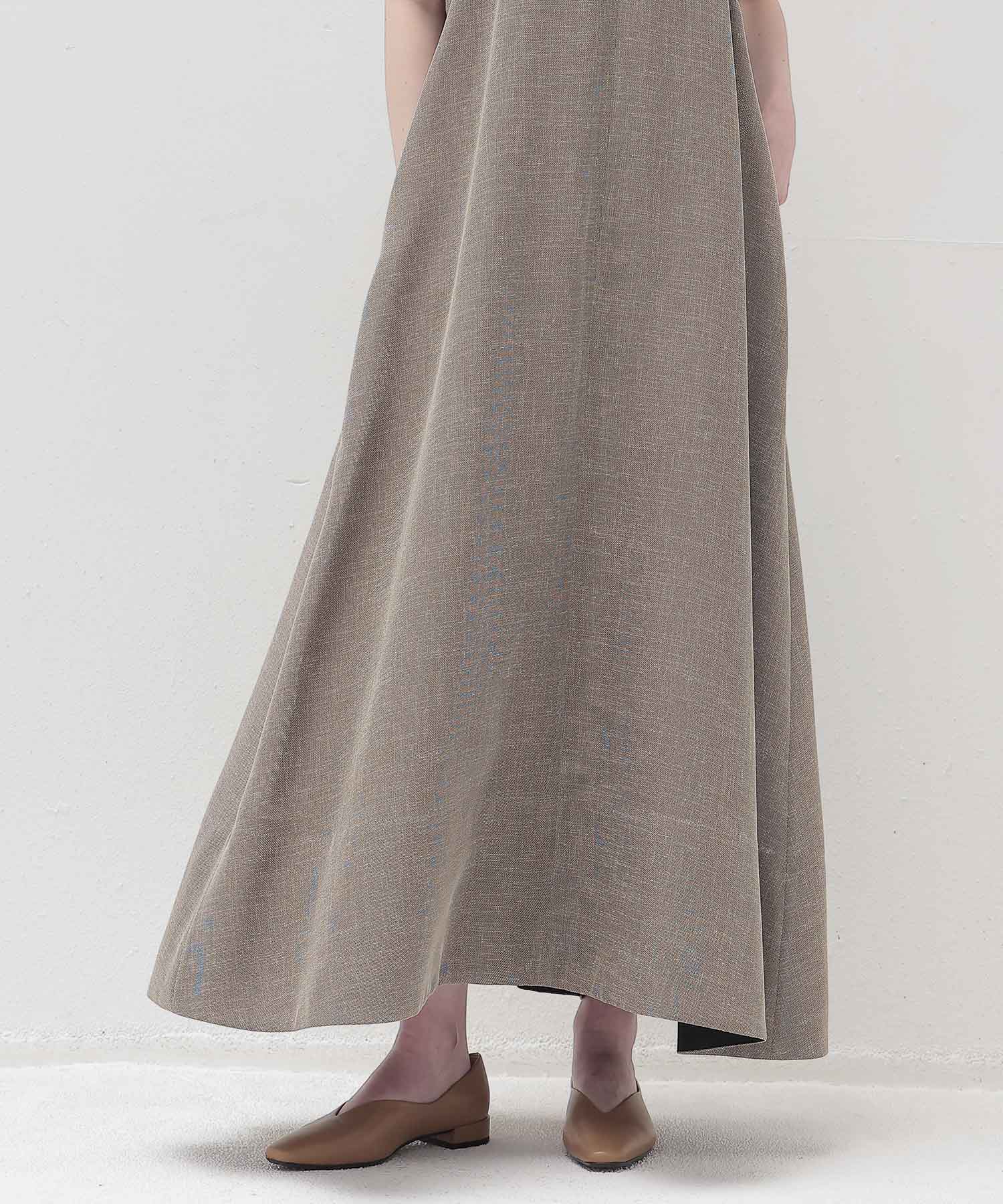 melange mesh relaxy flare dress