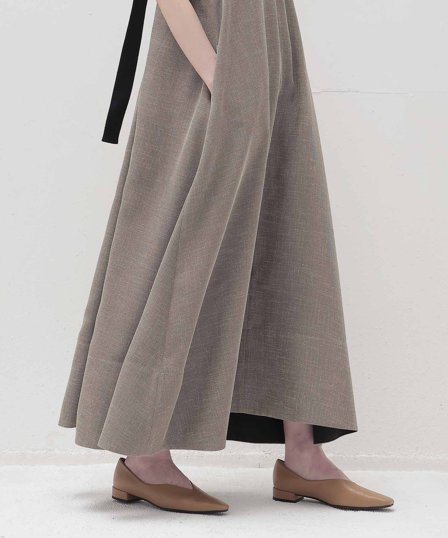 melange mesh relaxy flare dress