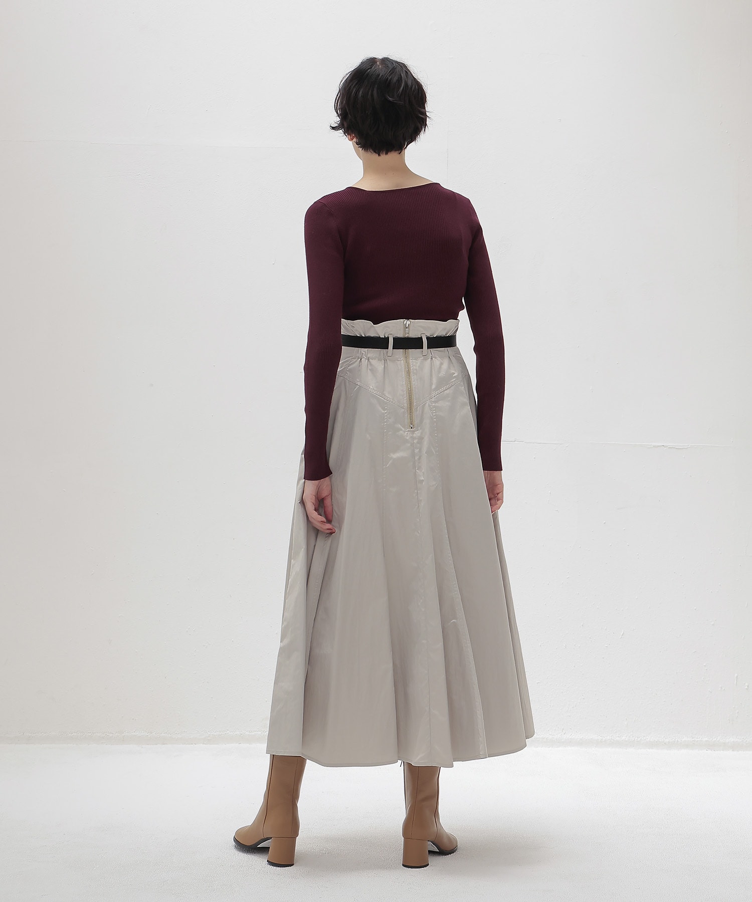 【新色追加】fit & flare panel long skirt