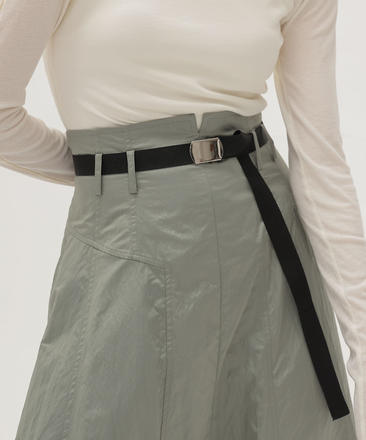 fit & flare panel long skirt