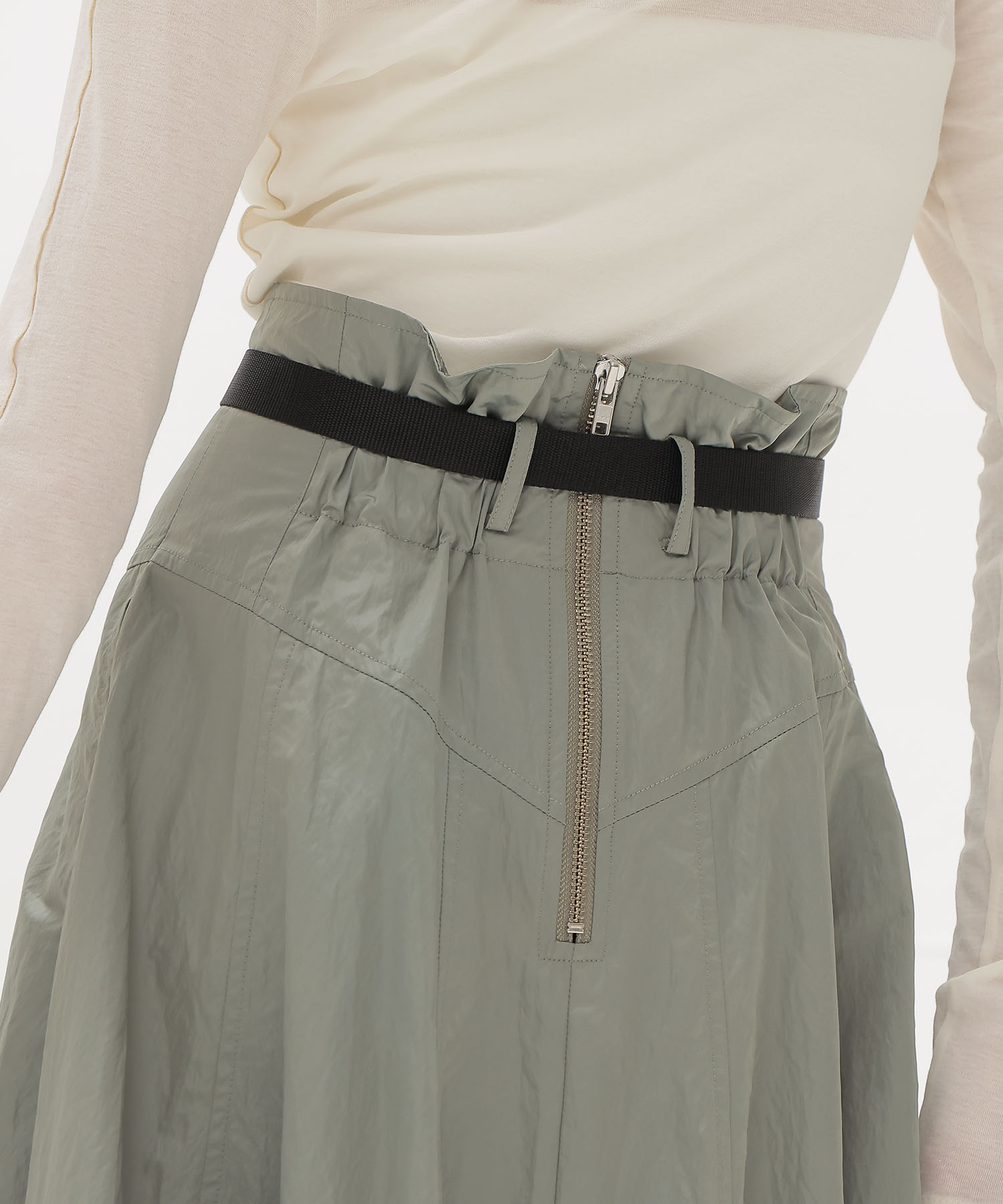fit & flare panel long skirt
