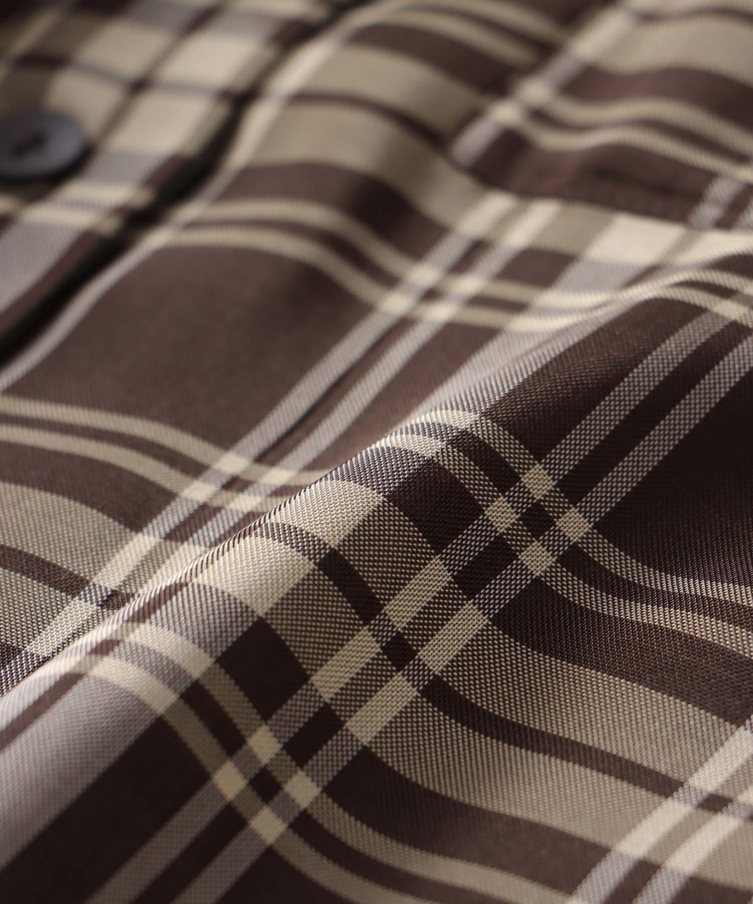 sheer check open collar shirt