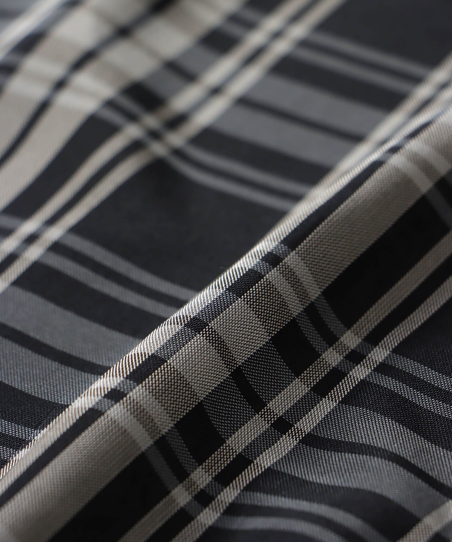 sheer check open collar shirt