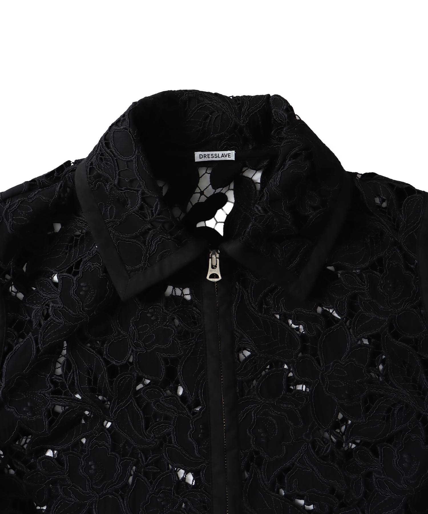 botanical lace zip blouson