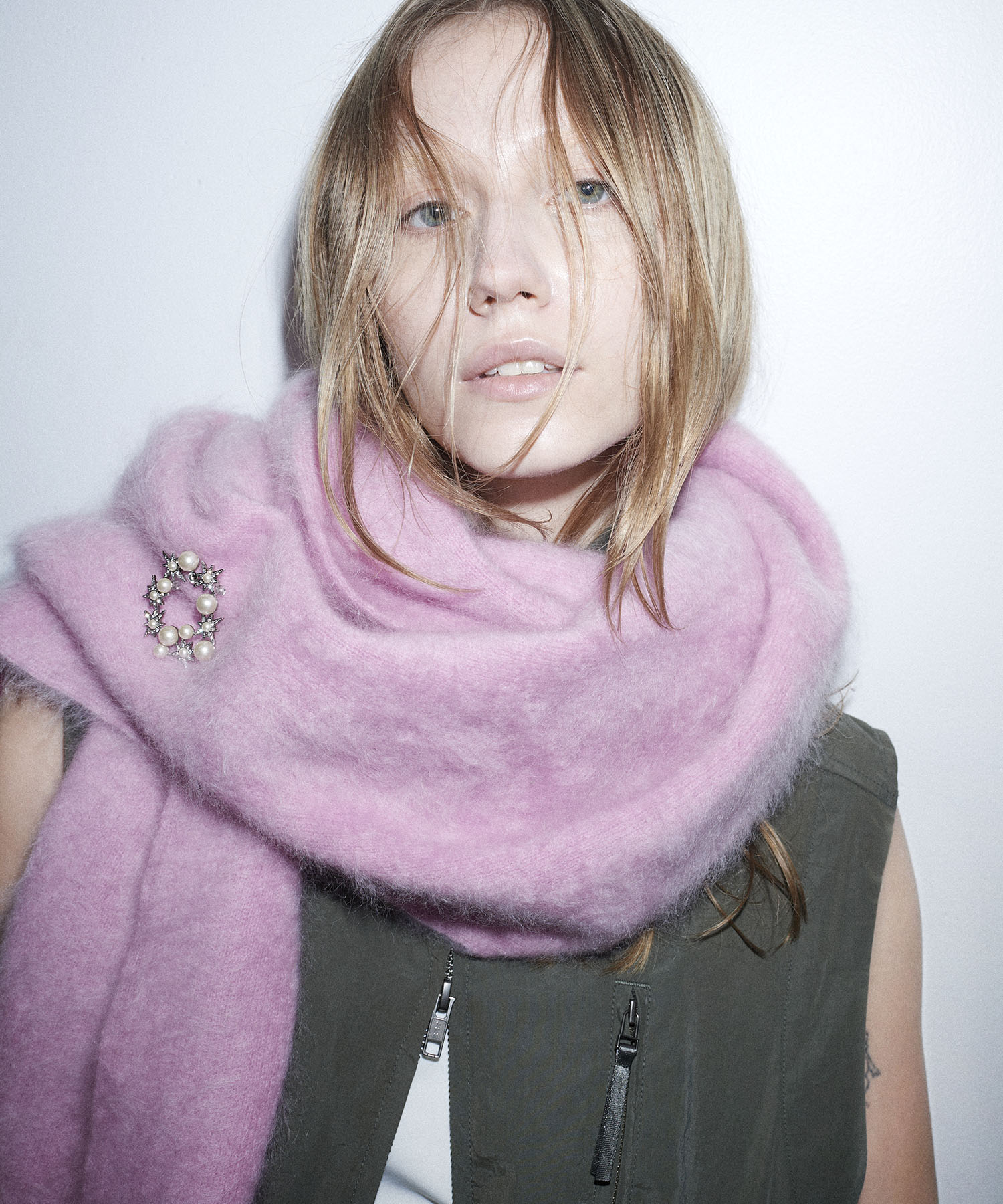 stand zip middle vest
