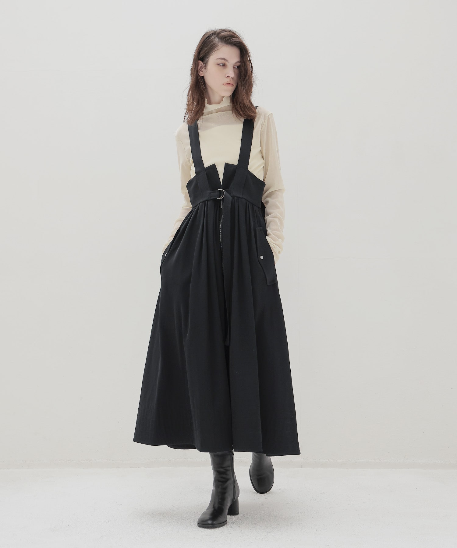 belted jumper skirt