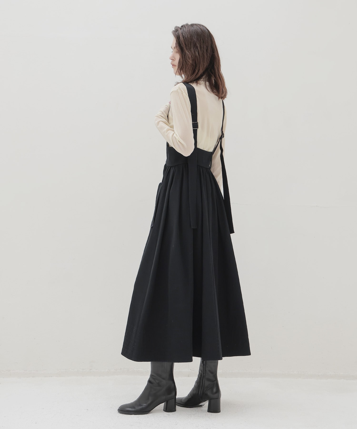belted jumper skirt