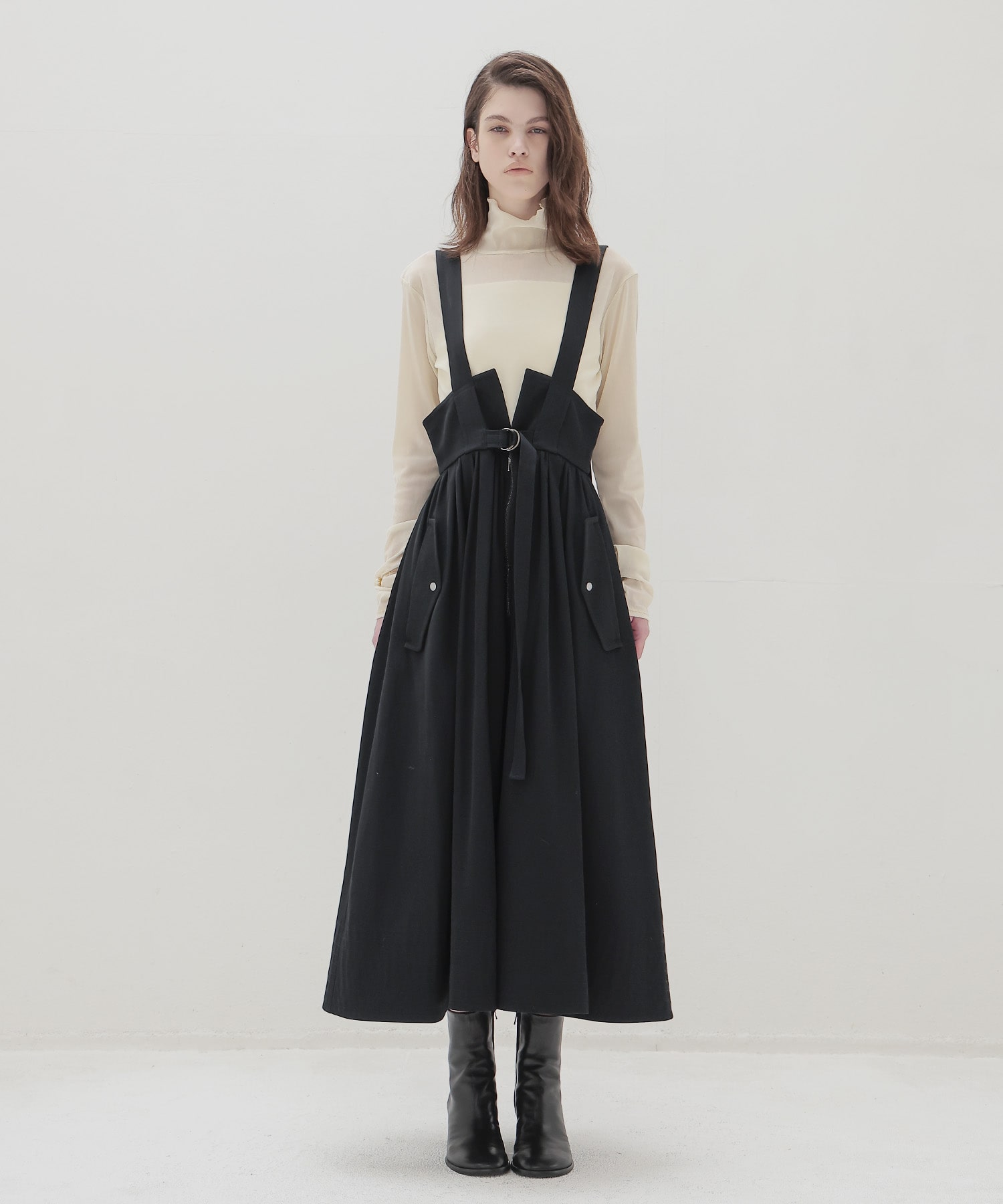 belted jumper skirt