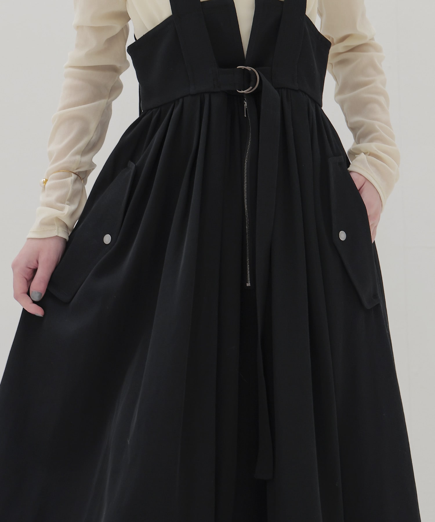 belted jumper skirt