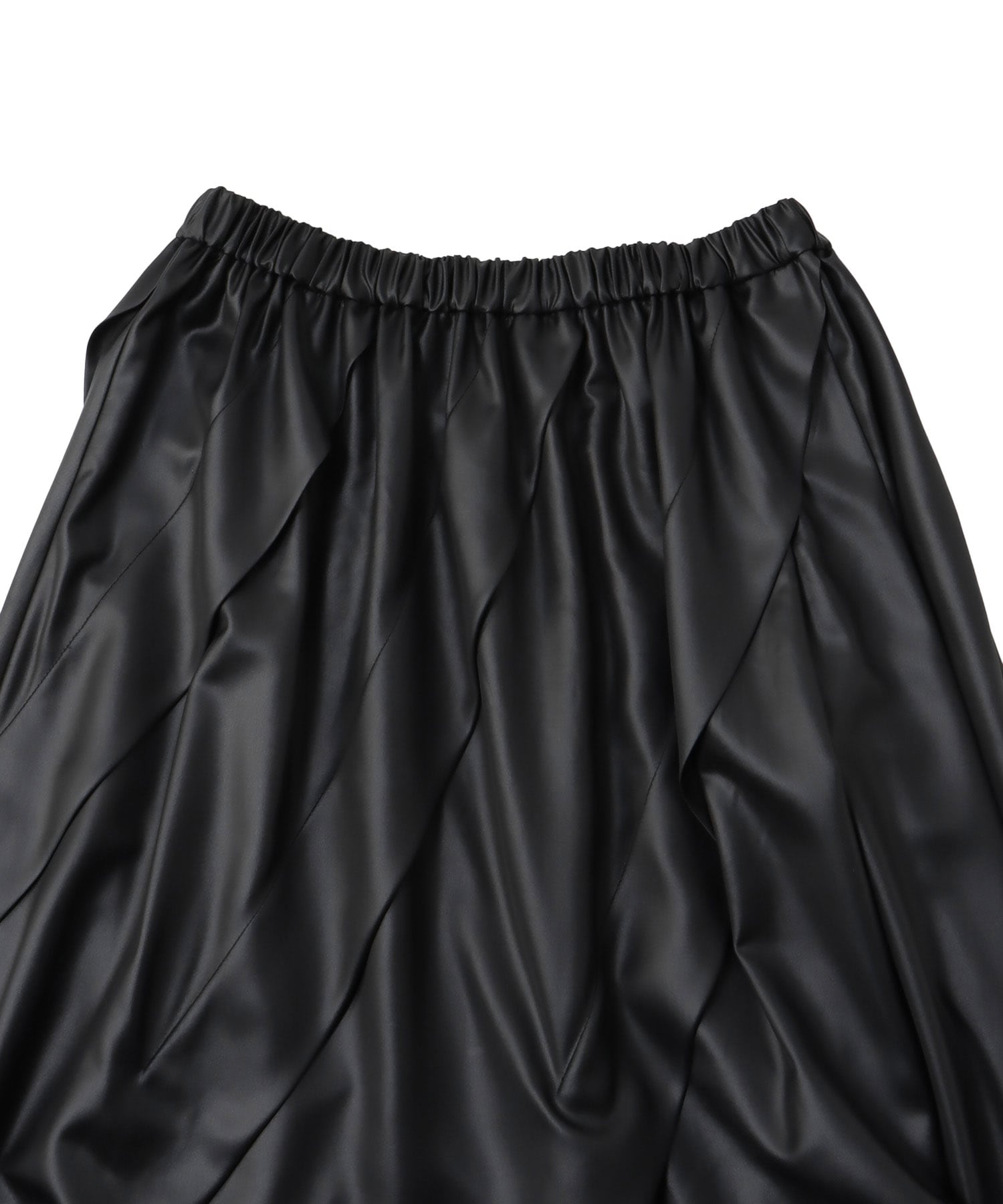 asymmetric tuck gather skirt