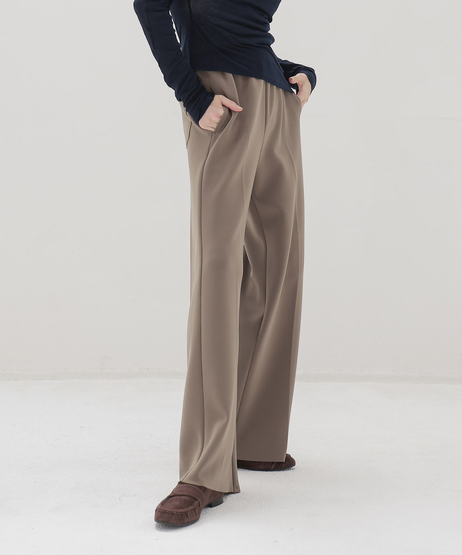 high gauge knit bonding pants