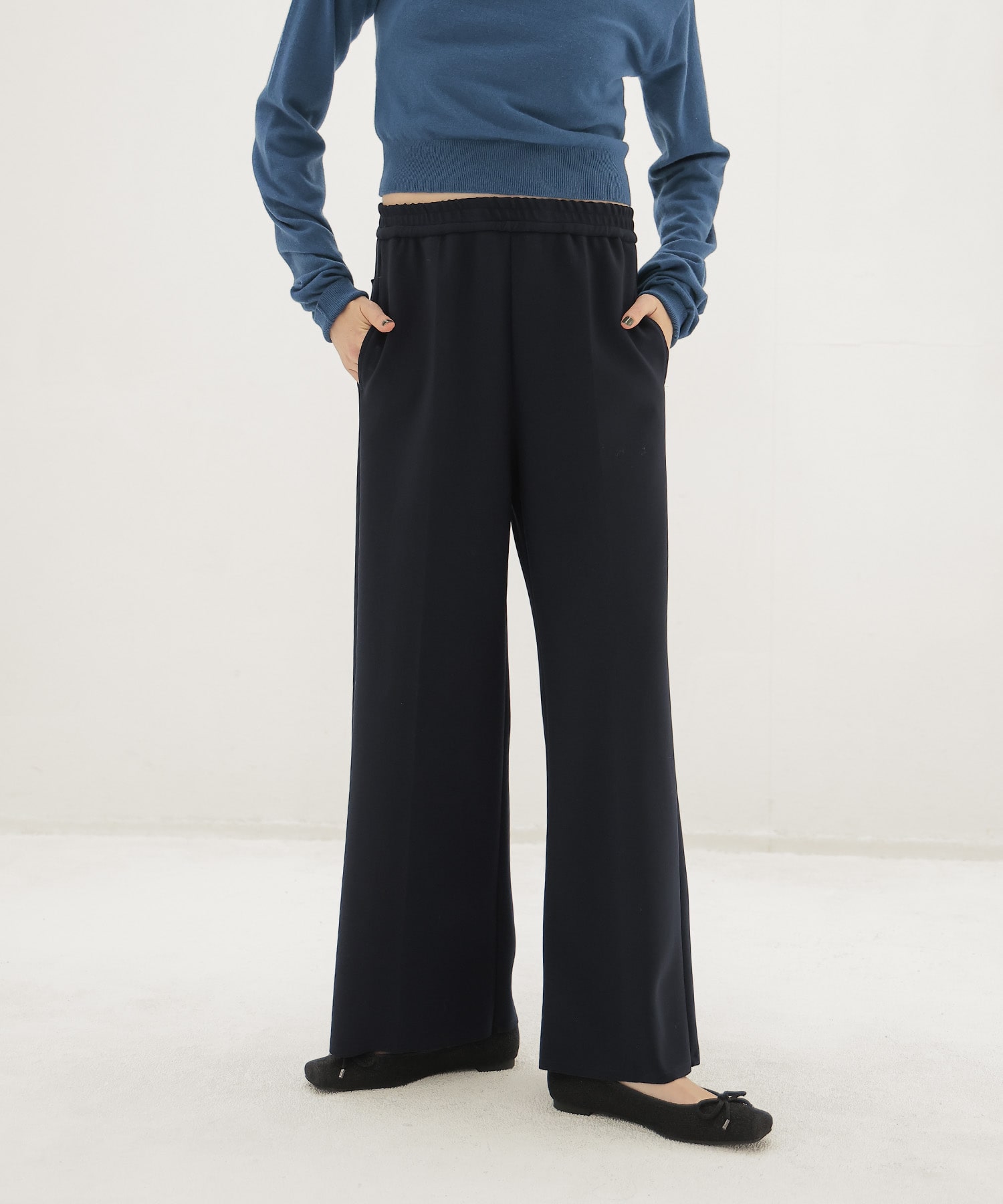 high gauge knit bonding pants